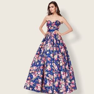 ! Floral Ball Gown size 8 ANGELA & Allison